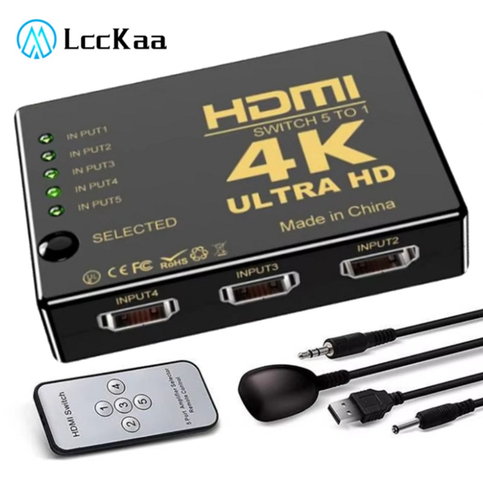 Hdmi Matrix Switch - 5x1 HDMI Switch HD 4K Video