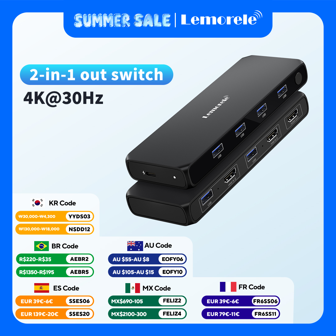 Hdmi Matrix Switch - Lemorele 2 IN 4 OUT HDMI