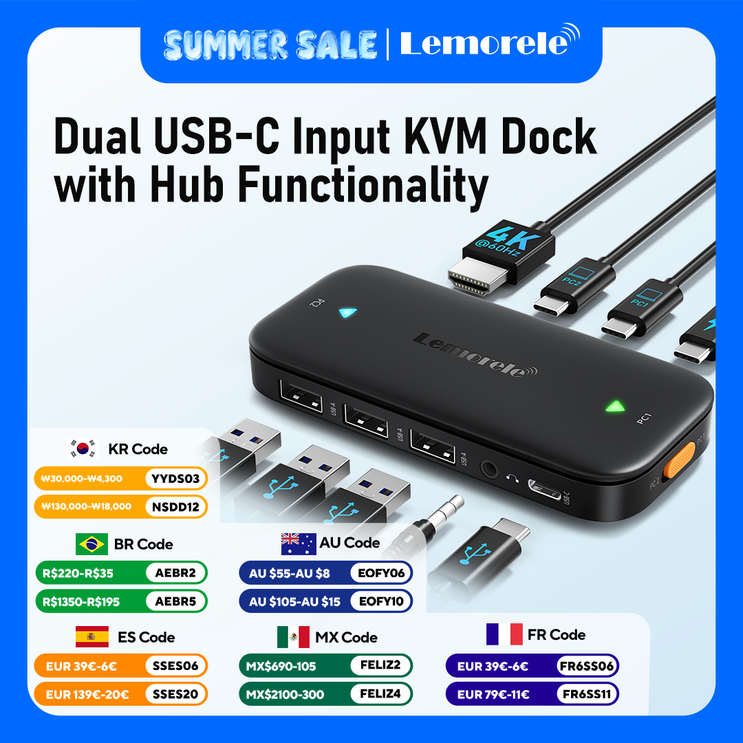 Hdmi Matrix Switch - Lemorele USB-C KVM Switch 2 in