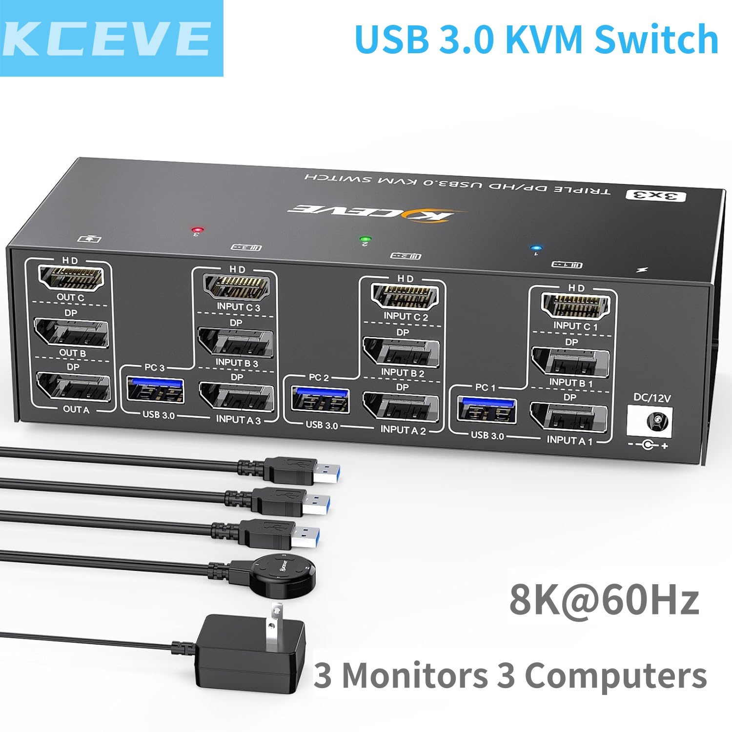 KCEVE HDMI USB 3.0 KVM Switch  - đánh giá và giá Hdmi Matrix Switch