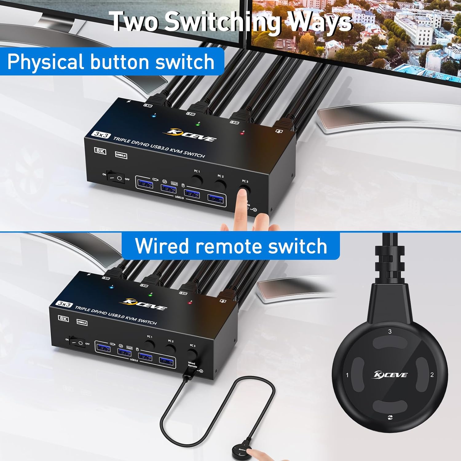 KCEVE HDMI USB 3.0 KVM Switch  - đánh giá và giá Hdmi Matrix Switch