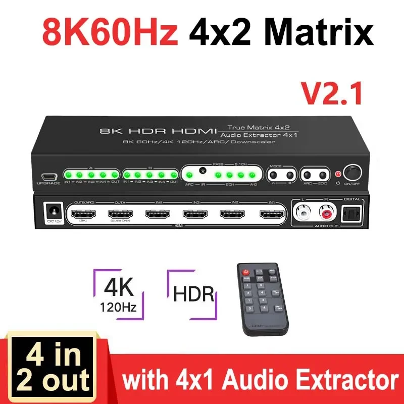 HDR10 ARC 8K 60Hz HDMI Matrix  - đánh giá và giá Hdmi Matrix Switch