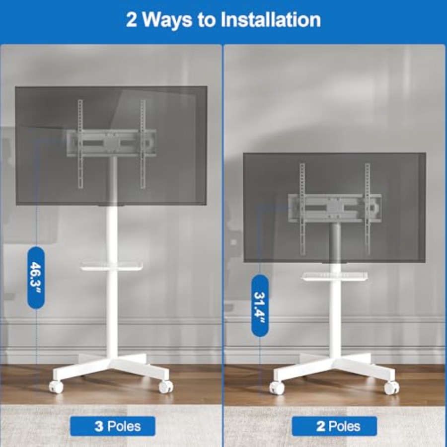 Mobile TV Stand for 23-65 Inch - đánh giá và giá Flat Panel Mount Tilt
