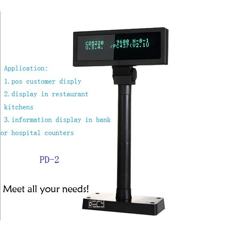 VFD True Flat 2 Lines Pos VFD  - đánh giá và giá Pole Display Customer