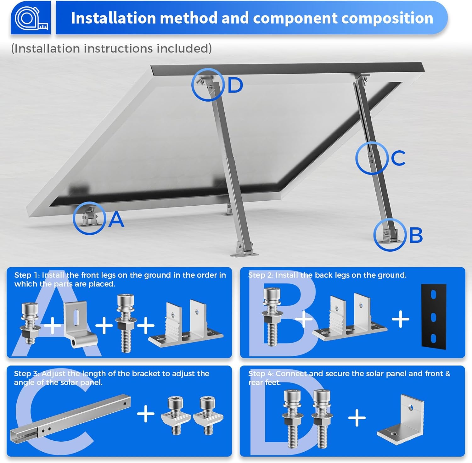 2 Set Adjustable Solar Panel T - đánh giá và giá Flat Panel Mount Tilt