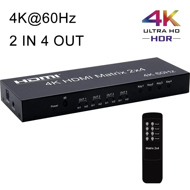 4K 60Hz HDMI Matrix 2x4 HDMI S - đánh giá và giá Hdmi Matrix Switch
